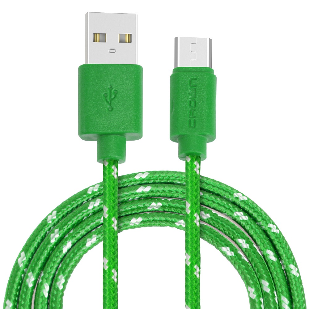 фото Кабель для зарядки и передачи данных USB - microUSB Crown Micro CMCU-3042M green, Зелёный