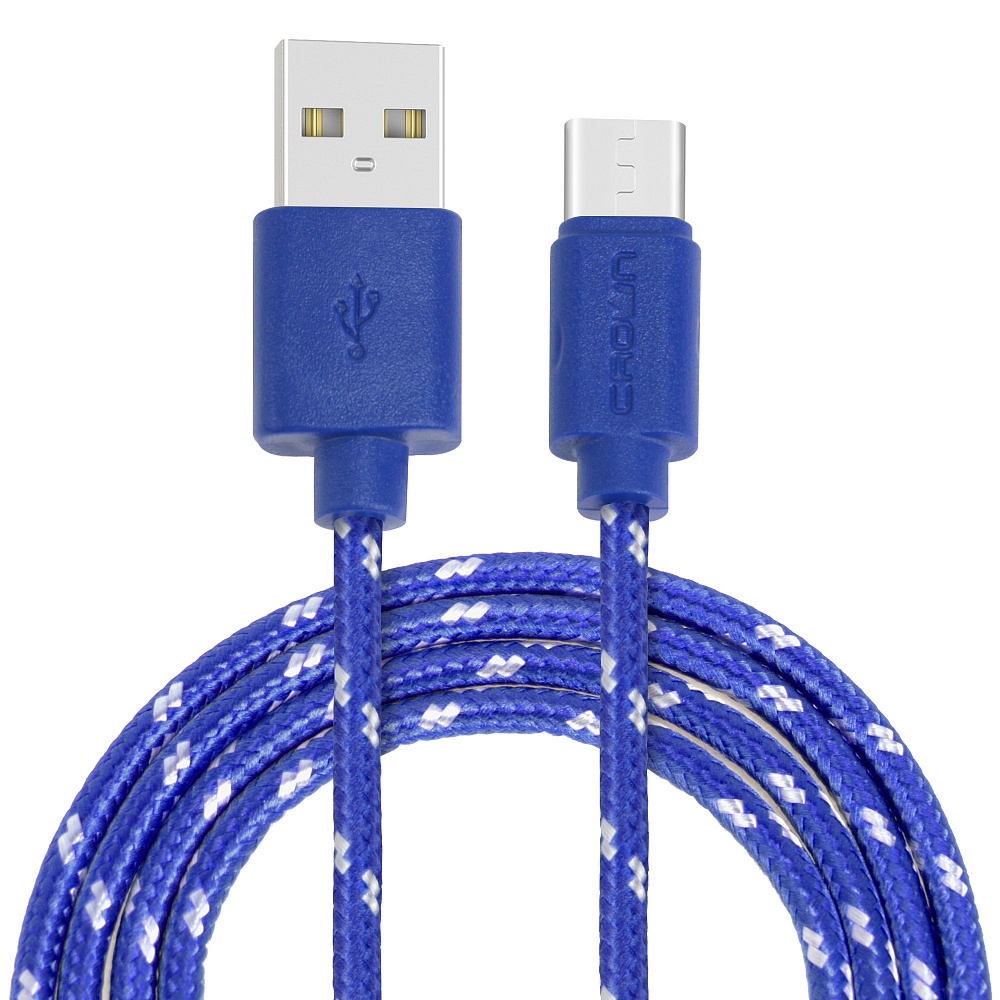 фото Кабель для зарядки и передачи данных USB - USB Type-C Crown Micro CMCU-3042C blue, Синий