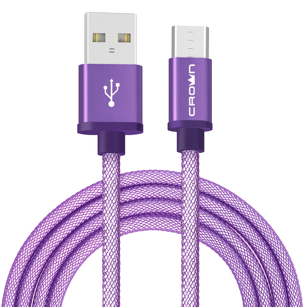 фото Кабель для зарядки и передачи данных USB - microUSB Crown Micro CMCU-3072M violet, Фиолетовый