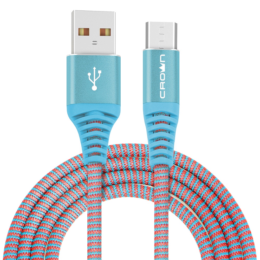 фото Кабель для зарядки и передачи данных USB - microUSB Crown Micro CMCU-3102M blue, Синий