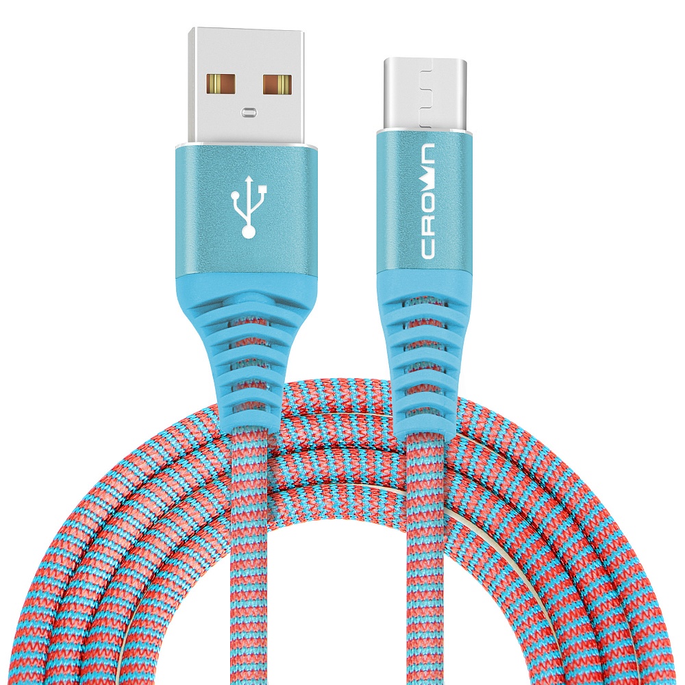 фото Кабель для зарядки и передачи данных USB - USB Type-C Crown Micro CMCU-3102C blue, Синий