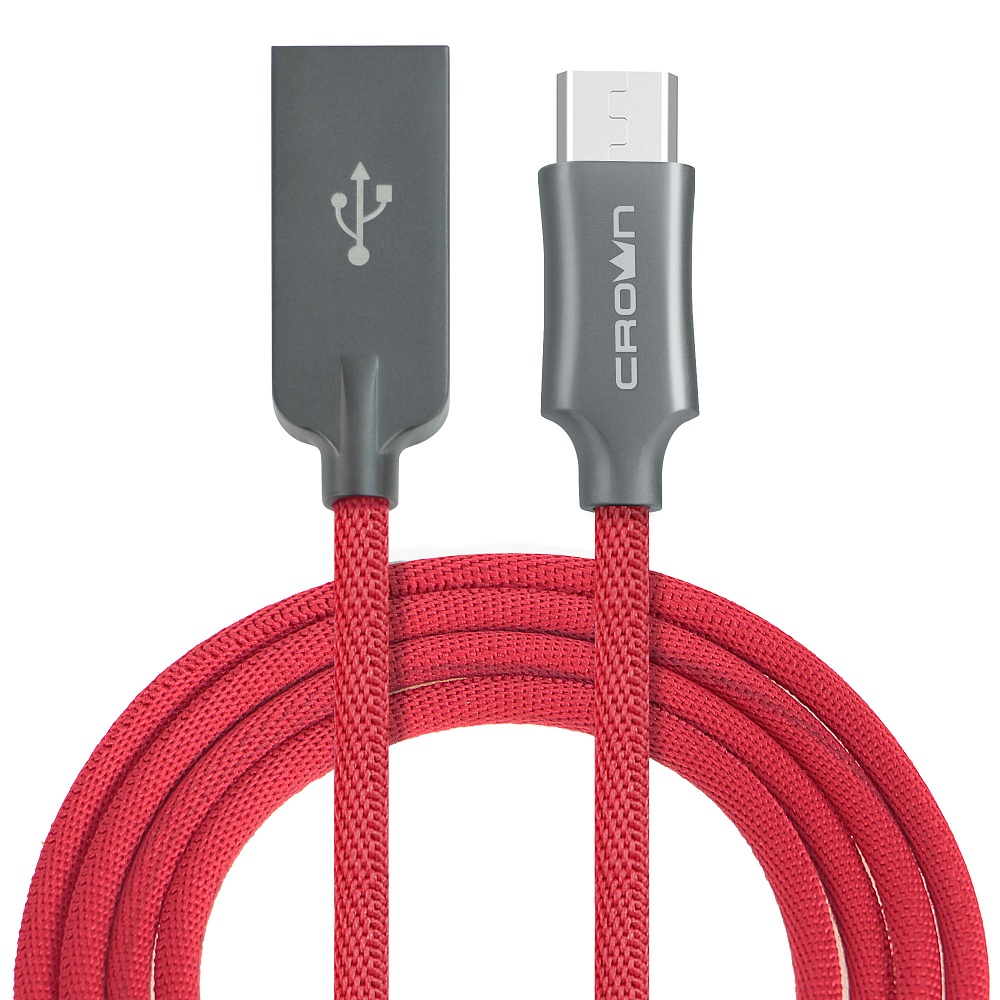 фото Кабель для зарядки и передачи данных USB - microUSB Crown Micro CMCU-3132M red, Красный