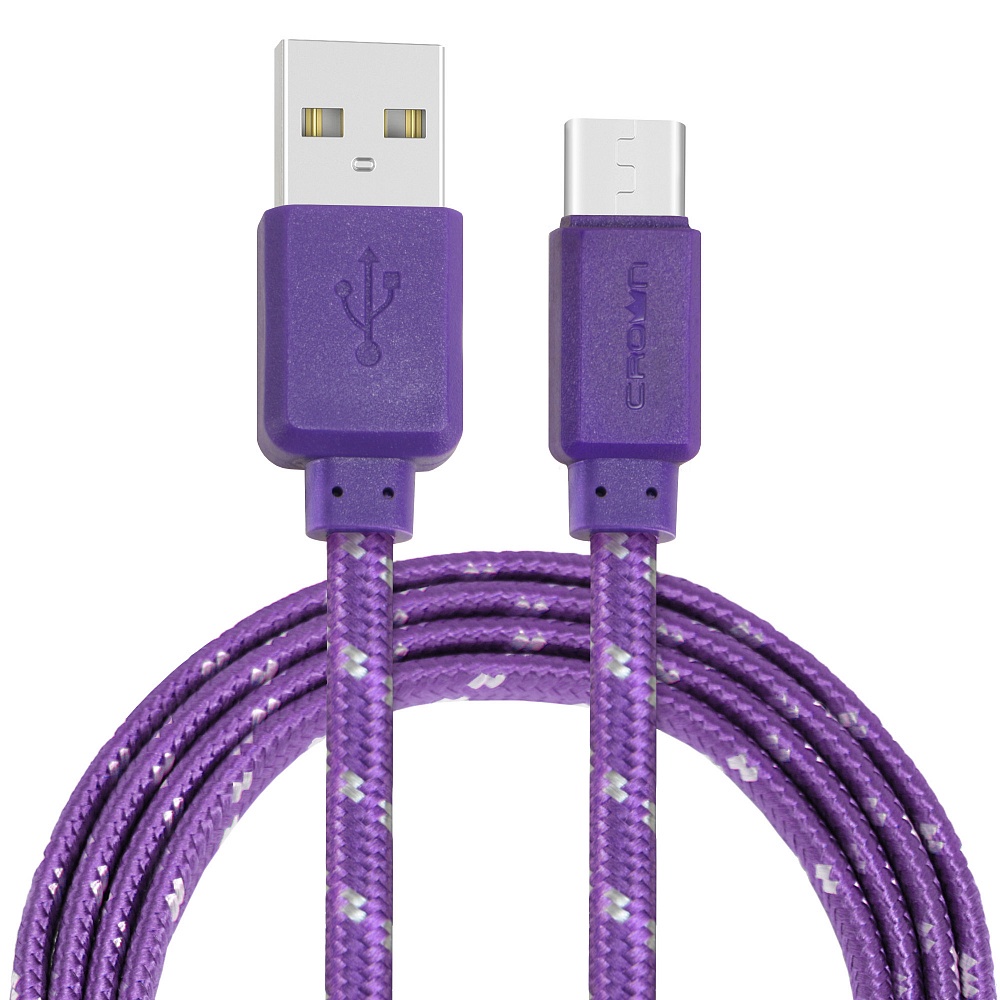 фото Кабель для зарядки и передачи данных USB - USB Type-C Crown Micro CMCU-3052C violet, Фиолетовый