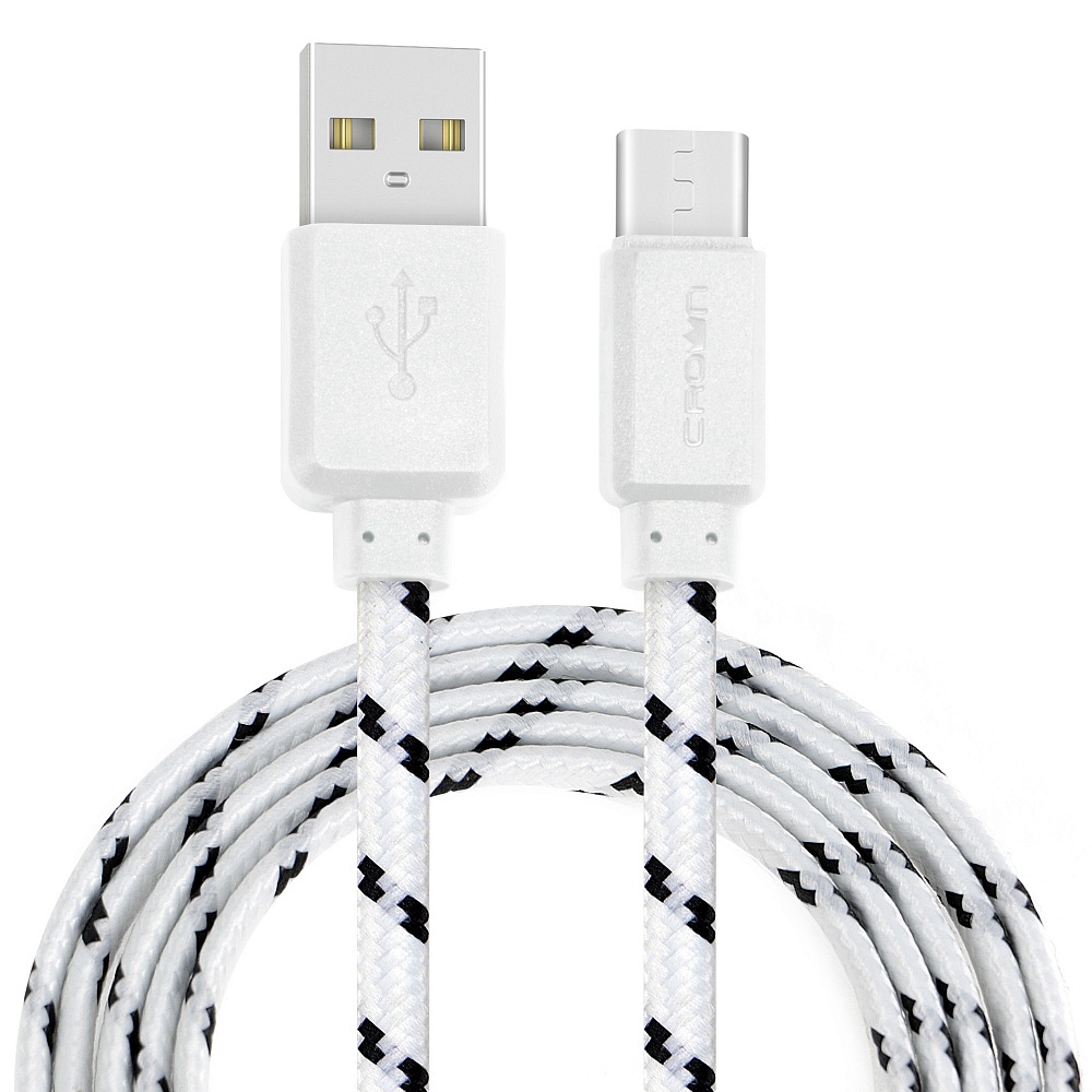 фото Кабель для зарядки и передачи данных USB - USB Type-C Crown Micro CMCU-3052C white, Белый