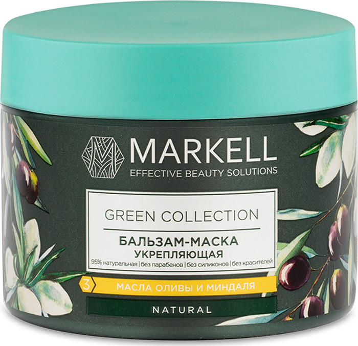 фото Маска для волос Markell Natural Green Collection, укрепляющая, 300 мл