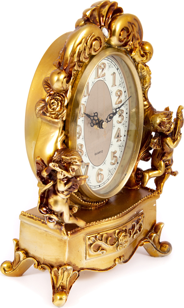 фото Часы каминные Русские подарки "Рококо",  белый, золотой, 22 х 11 х 32 см
