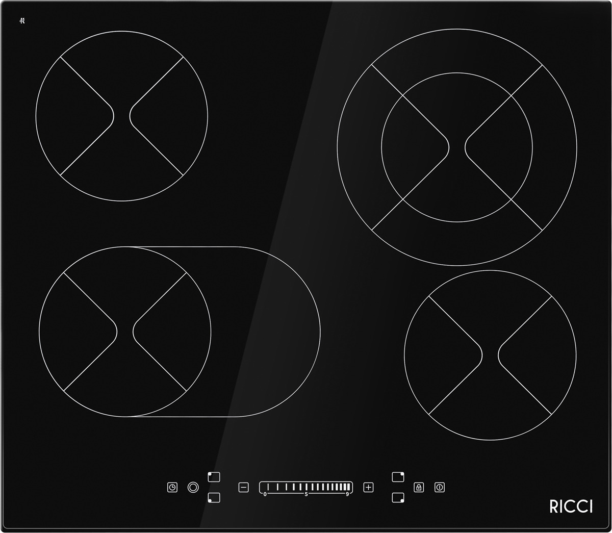 фото Варочная панель Ricci KS-T46619R, четырехконфорочная, инфракрасная, черный