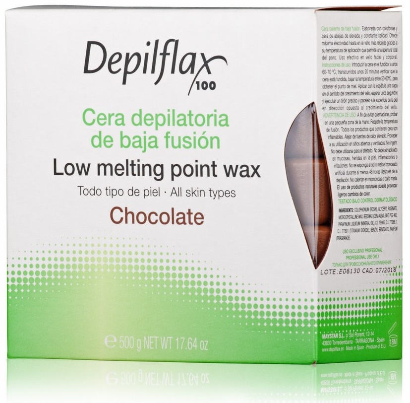 фото Воск для депиляции DEPILFLAX100 шоколадный/chocolate 500 г