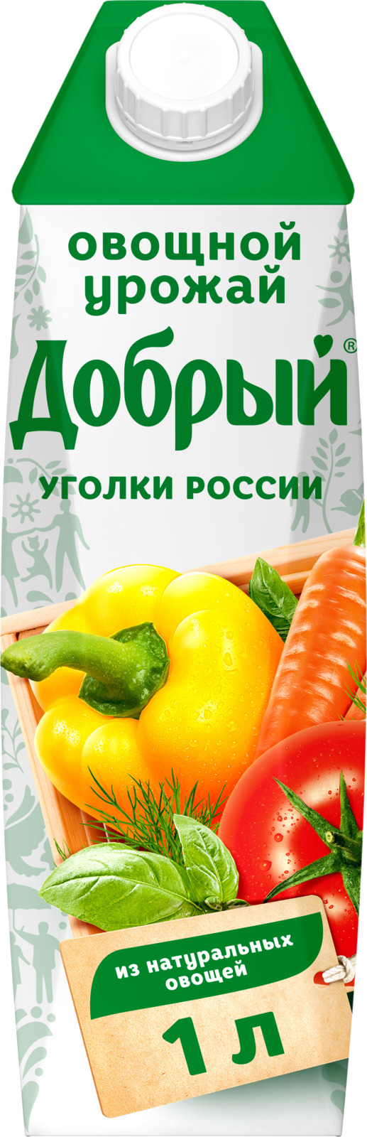 Сок Добрый Уголки России Овощной микс, 1 л — купить в интернет-магазине ...