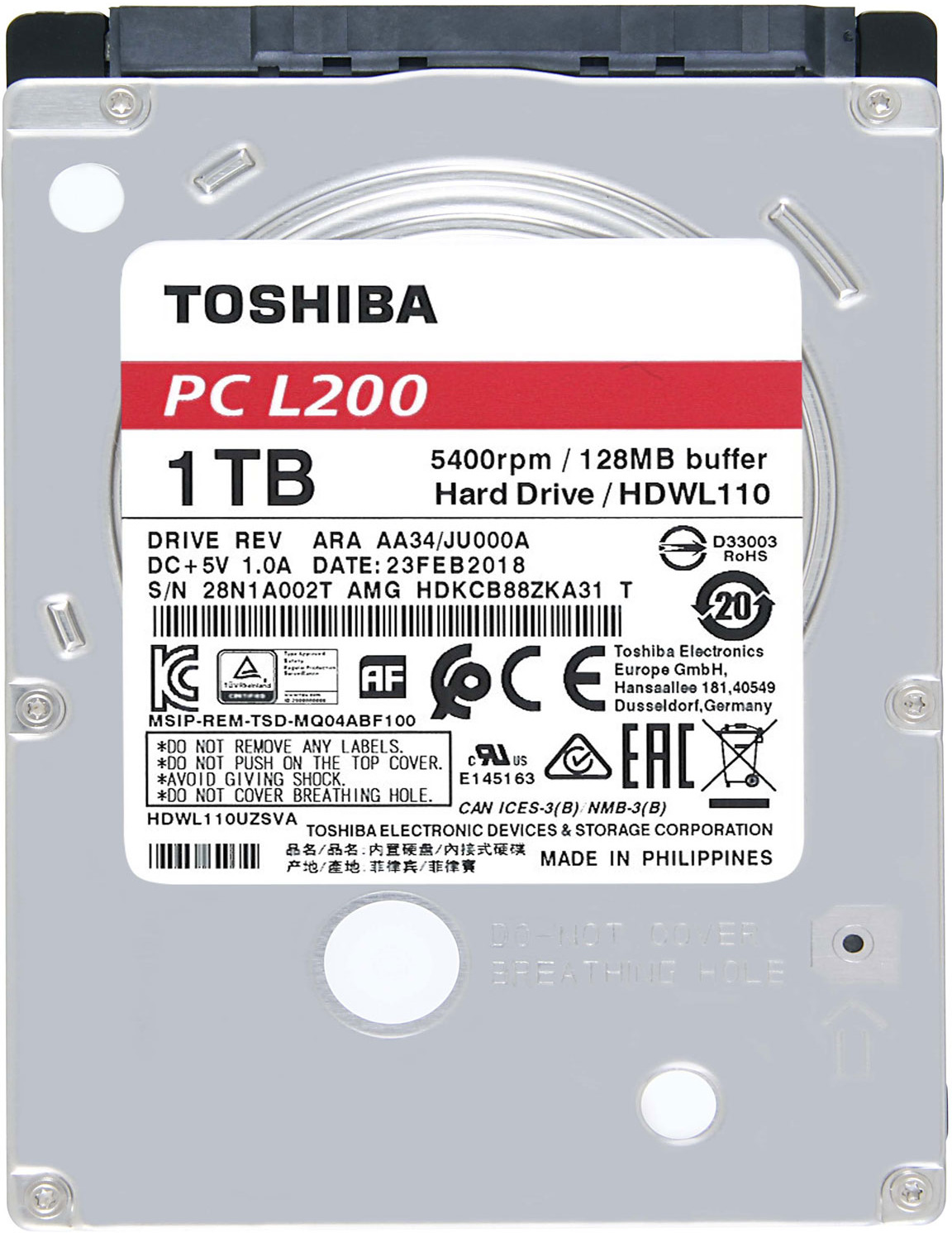 фото Жесткий диск Toshiba 1TB, HDWL110EZSTA