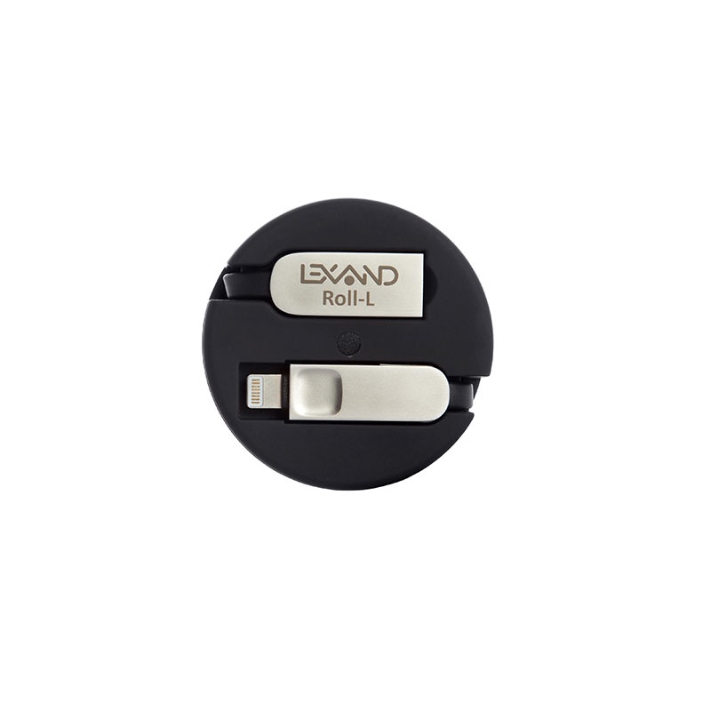 фото Кабель-рулетка LEXAND Roll-L lightning+micro USB 00-00005261, черный, 0,25-0,9м