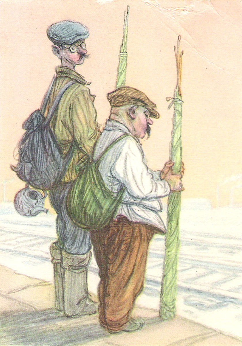 Советская открытка Рыбак