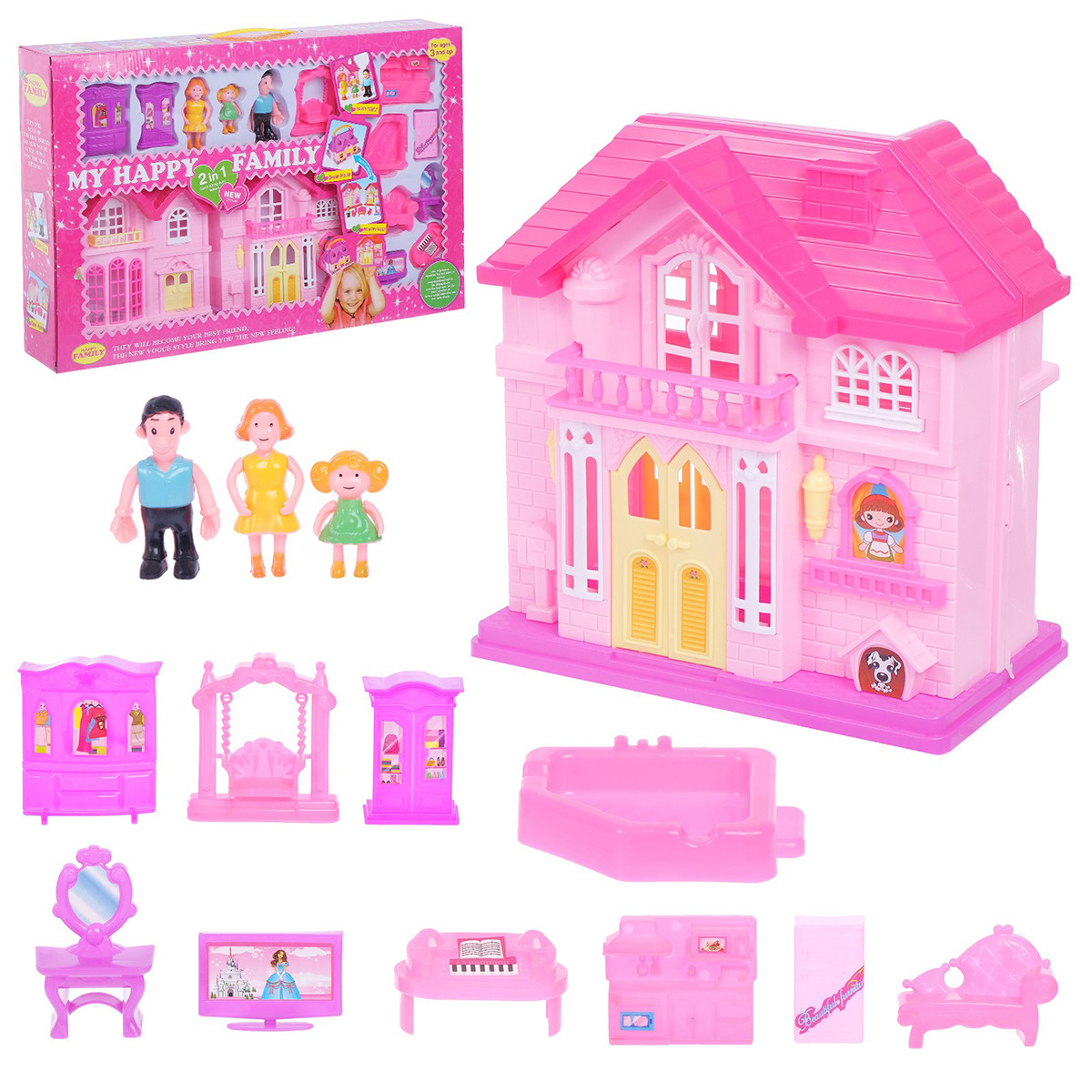 фото Дом для кукол "2 в 1", 2850647, с мебелью