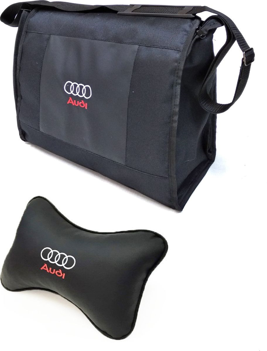 Подарочный набор автолюбителю Auto Premium Audi: органайзер и подушка на подголовник, 67901