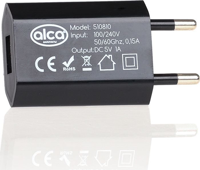 фото Автомобильное зарядное устройство Alca, 510810, 230 V, c USB, черный
