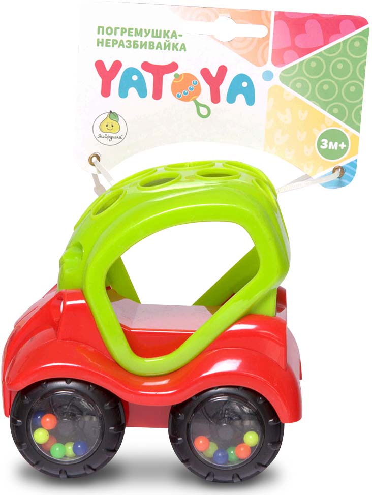 фото Машинка-игрушка ЯиГрушка "Погремушка-неразбивайка", 12018ЯиГ, зеленый, красный
