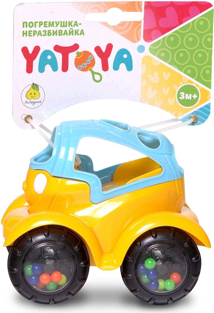 фото Машинка-игрушка ЯиГрушка "Погремушка-неразбивайка", 12019ЯиГ, синий, желтый