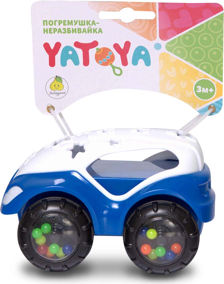 фото Машинка-игрушка ЯиГрушка "Погремушка-неразбивайка", 12021ЯиГ, белый, синий