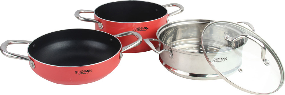 фото Набор посуды Bohmann, 3307BH, красный, 4 предмета