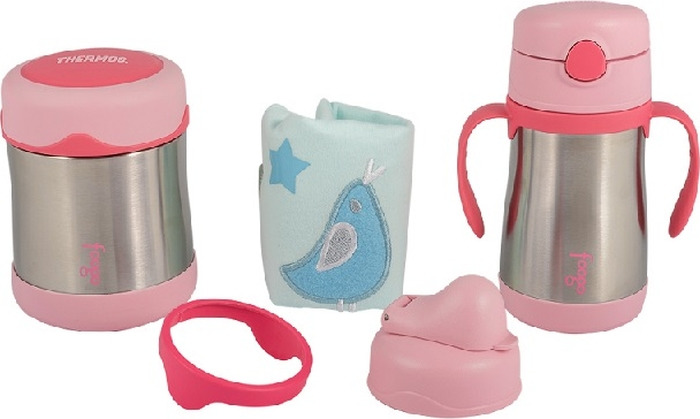 фото Набор Thermos Kids Термос для еды B3000 + Термос для напитков BS535, 303196, розовый, 2 шт