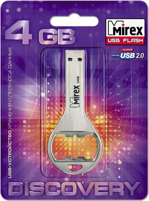 фото USB Флеш-накопитель Mirex Bottle Opener, 13600-DVRBOP04, 4GB, grey