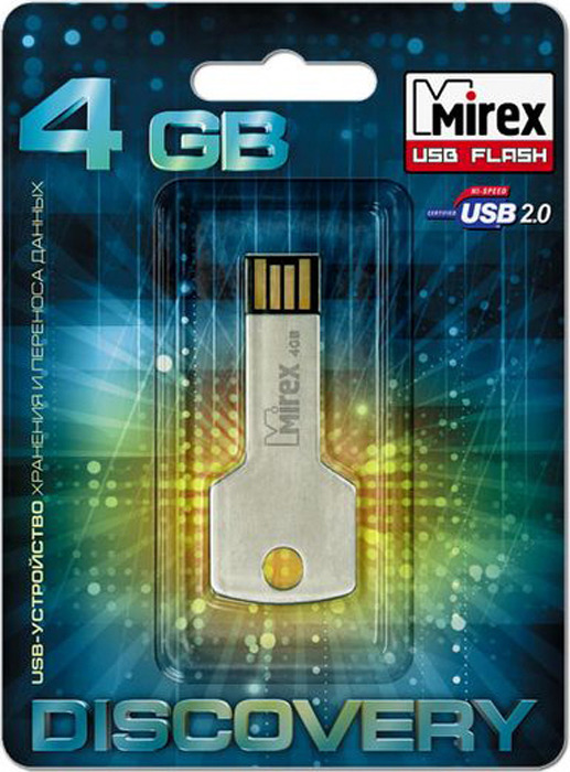 фото USB Флеш-накопитель Mirex Corner Key, 13600-DVRCOK04, 4GB, grey