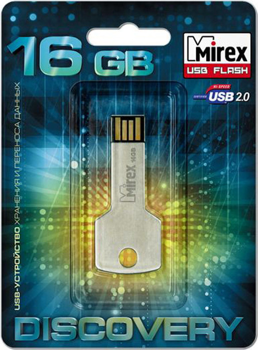 фото USB Флеш-накопитель Mirex Corner Key, 13600-DVRCOK16, 16GB, grey