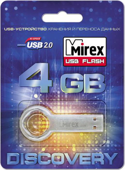 фото USB Флеш-накопитель Mirex Round Key, 13600-DVRROK04, 4GB, grey