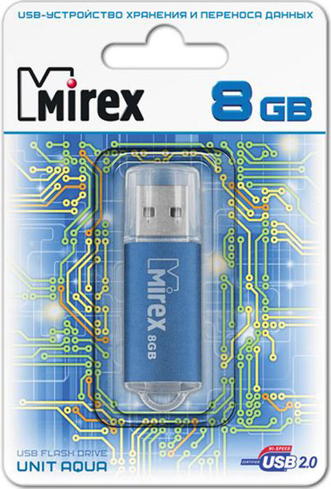 фото USB Флеш-накопитель Mirex Unit Aqua, 13600-FMUAQU08, 8GB, blue