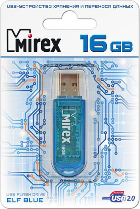 фото USB Флеш-накопитель Mirex Elf, 13600-FMUBLE16, 16GB, blue