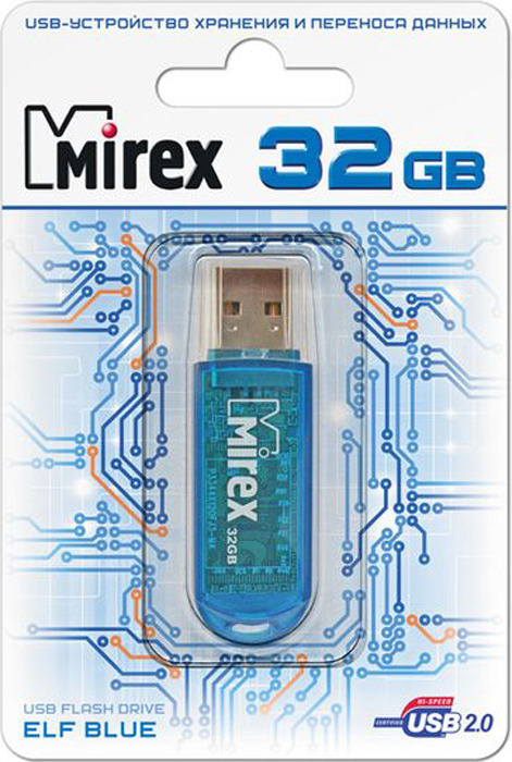 фото USB Флеш-накопитель Mirex Elf, 13600-FMUBLE32, 32GB, blue