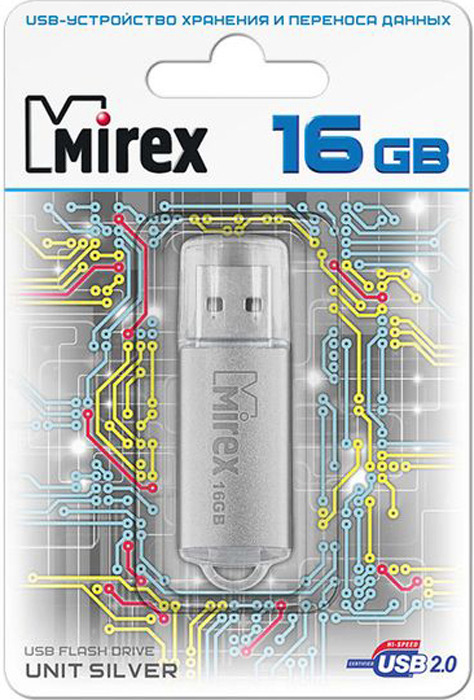 фото USB Флеш-накопитель Mirex Unit, 13600-FMUUSI16, 16GB, silver