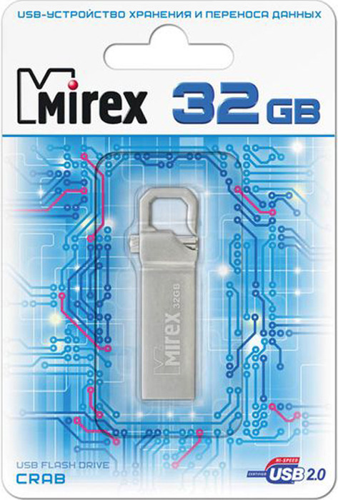 фото USB Флеш-накопитель Mirex Crab, 13600-ITRCRB32, 32GB, grey
