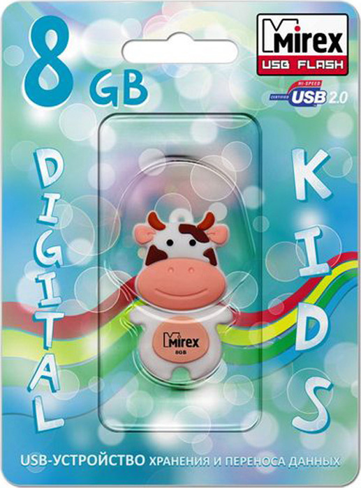 фото USB Флеш-накопитель Mirex Cow, 13600-KIDCWP08, 8GB, peach