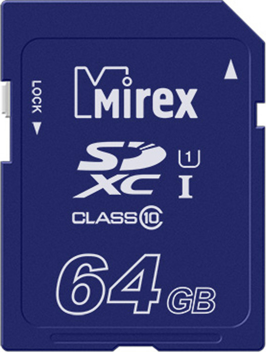 фото Карта памяти Mirex SD UHS-I Сlass 10, 13611-SD10CD64, 64GB, blue