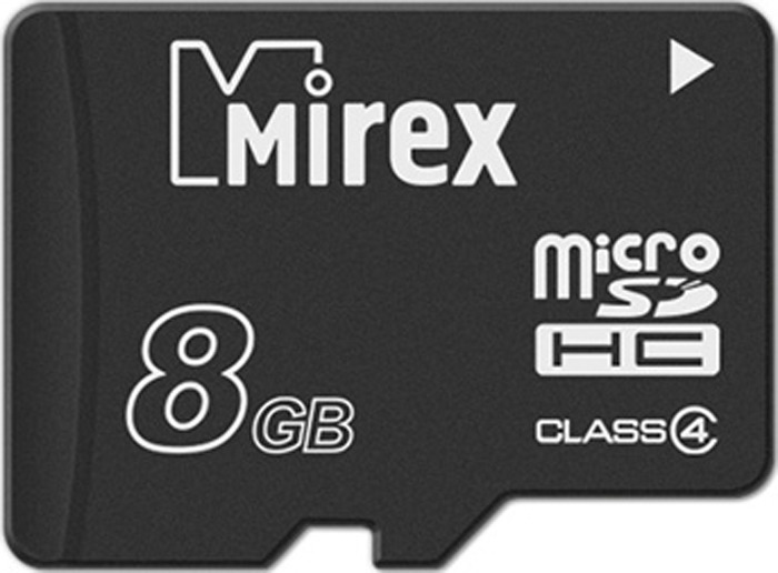 фото Карта памяти Mirex microSD Сlass 4, 13612-MCROSD08, 8GB, black