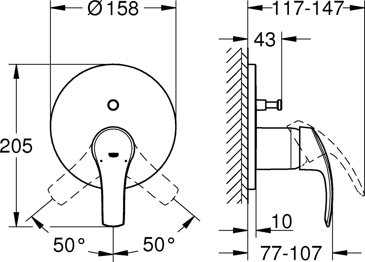 фото Смеситель для ванны Grohe Eurosmart New, 24043002, однорычажный, серебристый