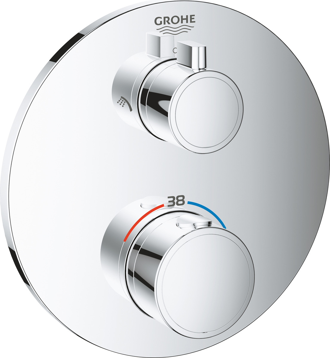 фото Термостат для душа Grohe Grohtherm, 24076000, с переключателем, серебристый