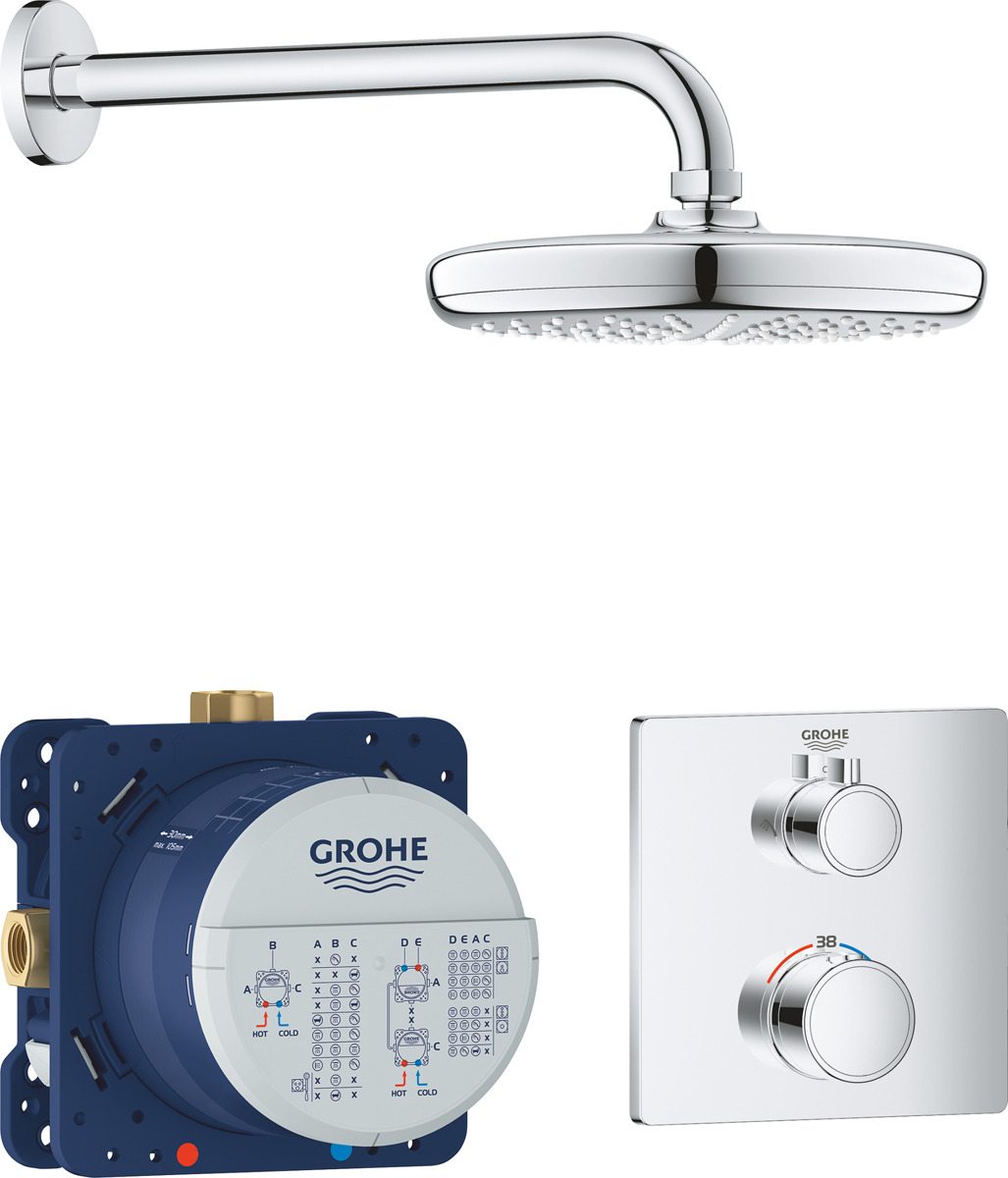 фото Душевой комплект Grohe Grohtherm, 34728000, серебристый