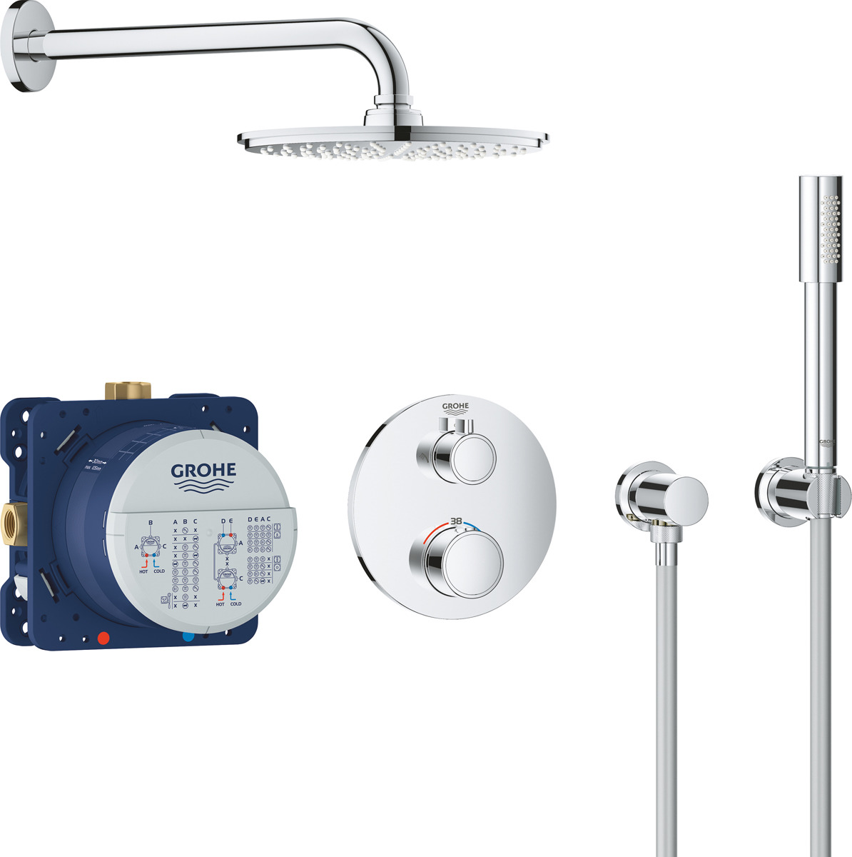 фото Душевой комплект Grohe Grohtherm, 34732000, серебристый