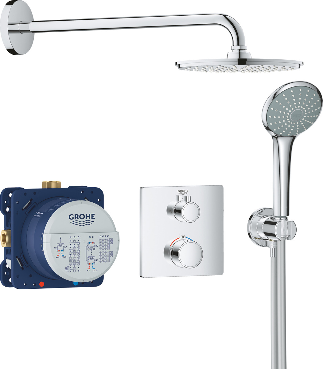 фото Душевой комплект Grohe Grohtherm, 34734000, серебристый