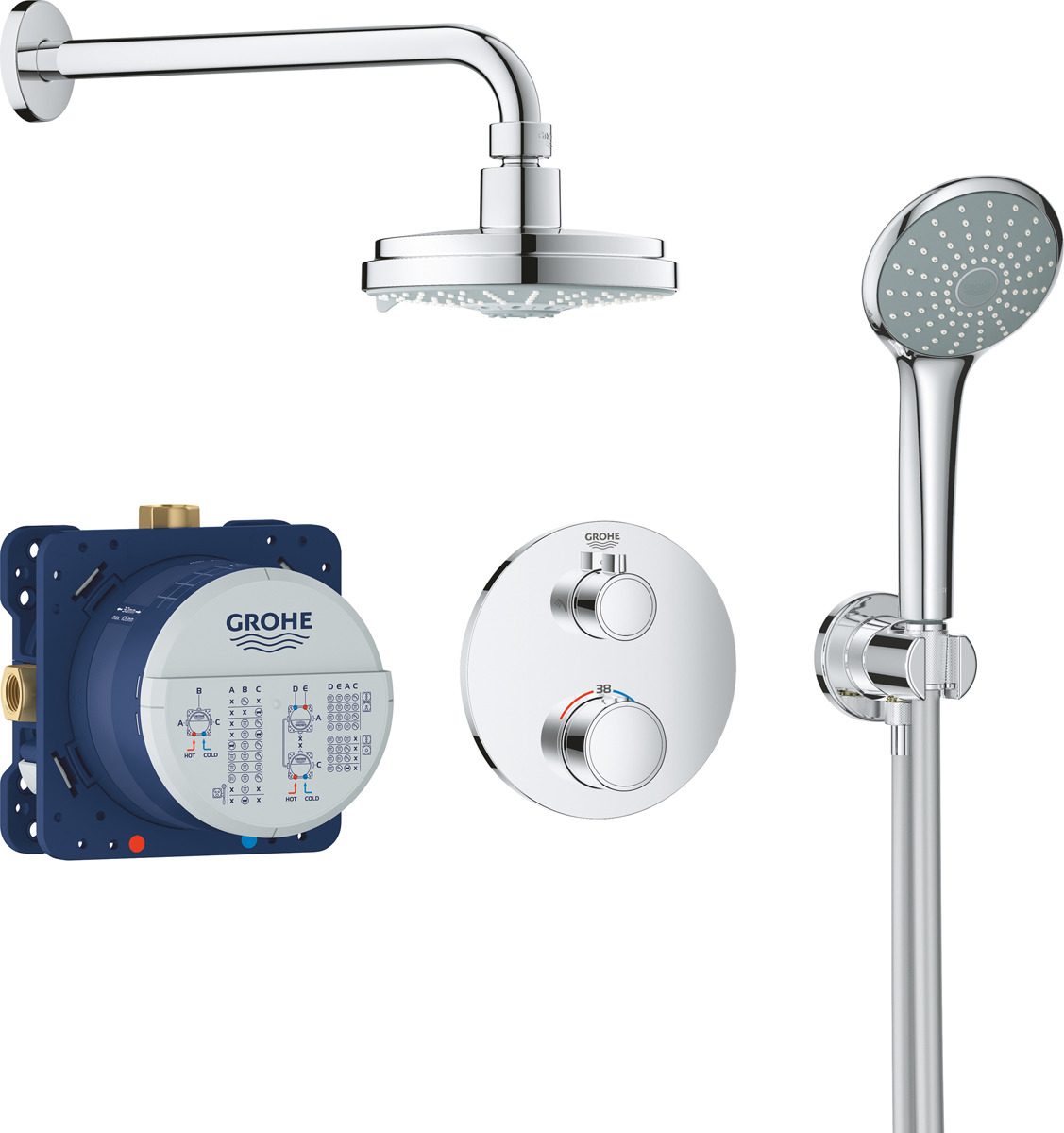 фото Душевой комплект Grohe Grohtherm, 34735000, серебристый