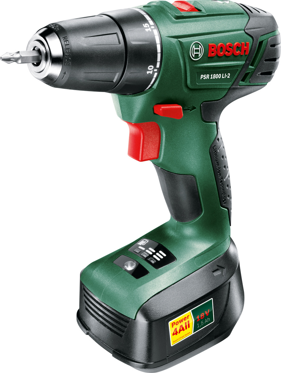 Дрель-шуруповерт аккумуляторная Bosch PSR 1800 LI-2 400 об/мин - купить ...