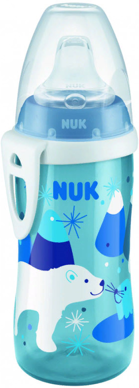 Поильник NUK с насадкой для питья, для активных детей, от 1 года, 300 мл, 10255078-Голубой