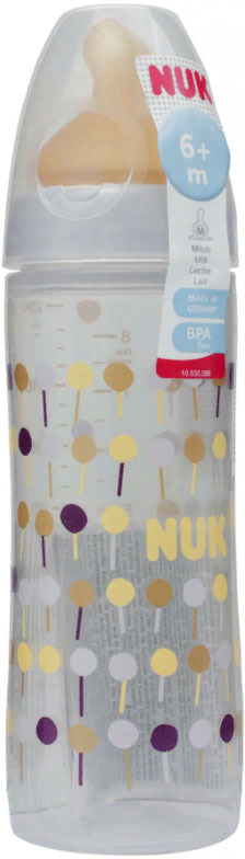 фото Бутылочка для кормления NUK First Choice New Classic, с латексной соской FC, от 6 месяцев, 250 мл, 10741646-Золотой