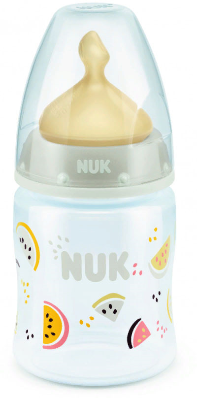 фото Бутылочка для кормления NUK First Choice Plus, с латексной соской, от 0 месяцев, 150 мл, 10743617-Дыня бежевая