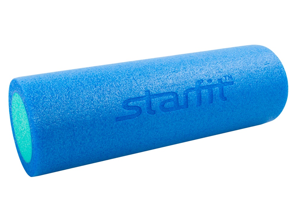 Ролик массажный Starfit Ролик для йоги и пилатеса FA-501, 15х45 см, синий/голубой