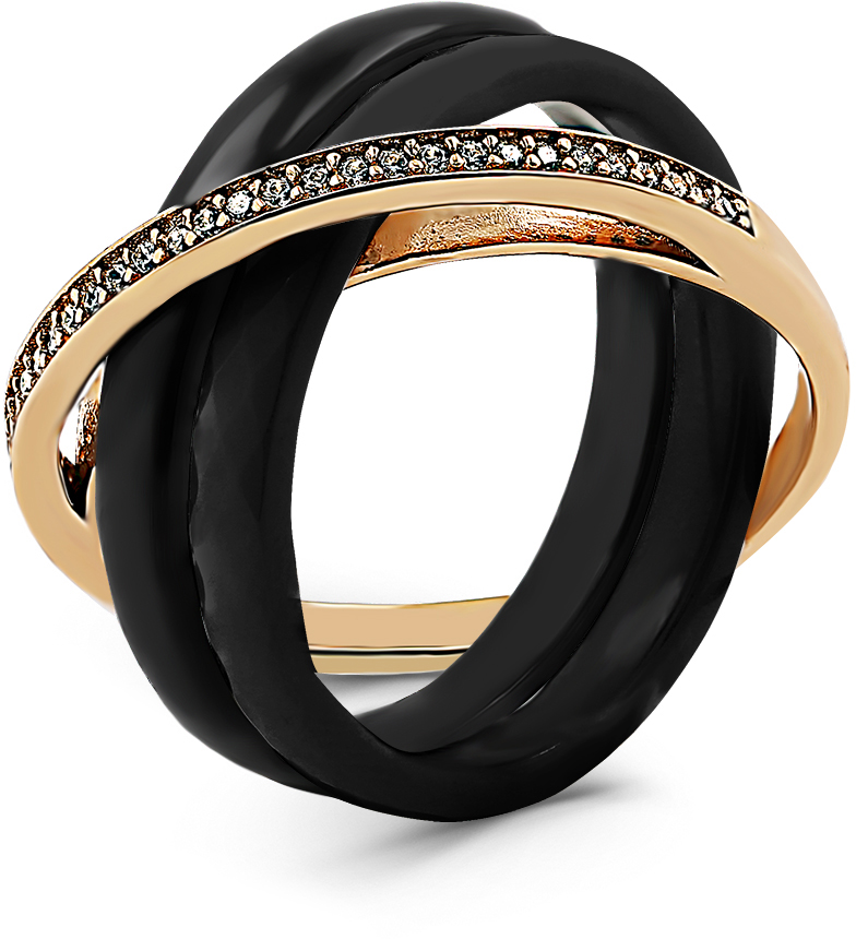 Черное керамическое кольцо на руке