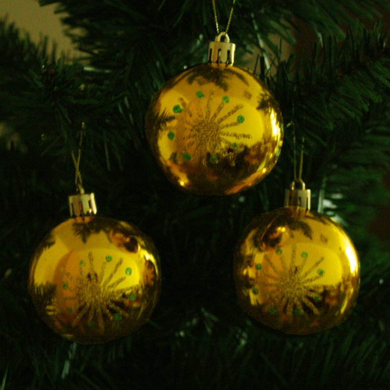 фото Набор елочных шаров Магия праздника, NY037, диаметр 6 см, 6 шт., золотой