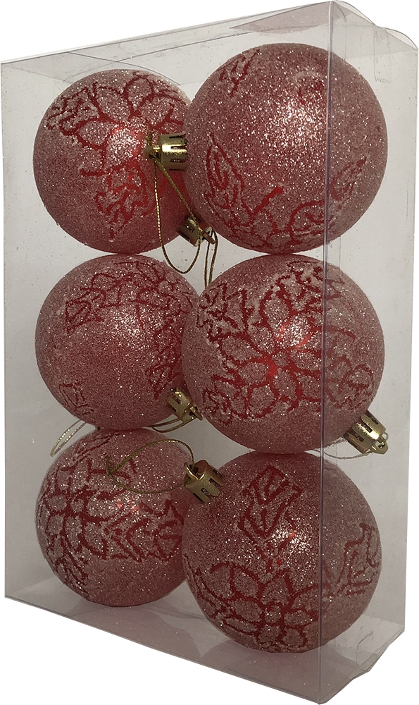 фото Набор елочных шаров Магия праздника, NY034,6 шт., красный, диаметр 7 см